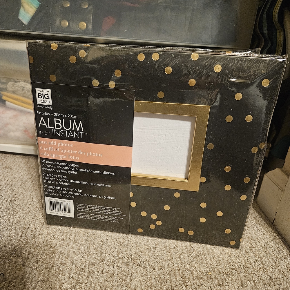 Me & My Big Ideas Black and Gold Polka Dot Photo Album